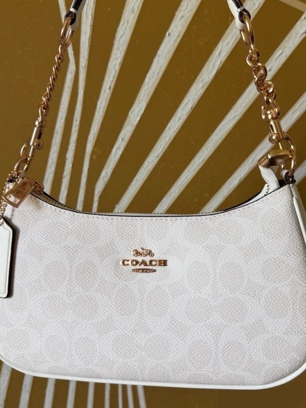 Coach Teri Shoulder Bag White Signature Canvas